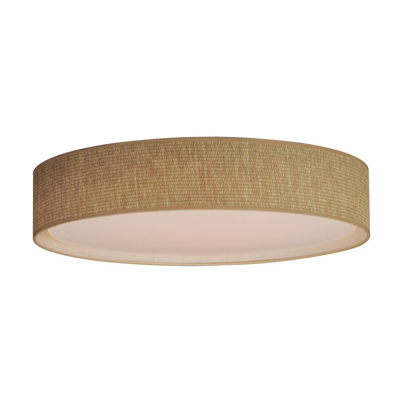 Maxim 10227 Prime 25" Wide LED Flush Mount Drum Ceiling Fixture with - Grass Cloth