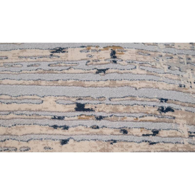 Abstract Dirilis Berber Blue Light Grey Rug