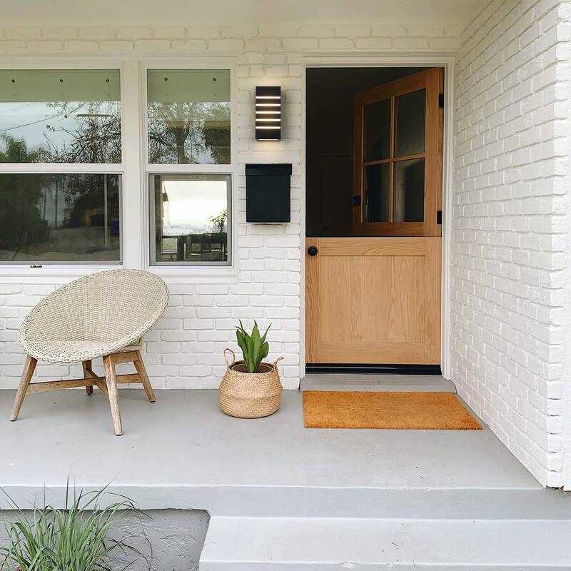 2-light Modern Black Outdoor Rectangular LED Wall Sconce - H9.3" x W4.5" x D3.7"