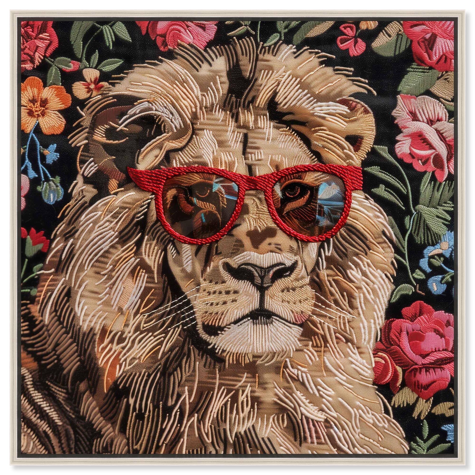 Velvet Lion Canvas Modern Art by Art Remedy