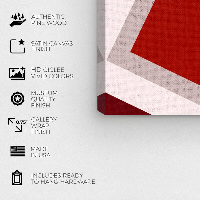Wynwood Studio Canvas Abstract Mod Red Red and Maroon Modern & Contemporary Wall Art Canvas Print
