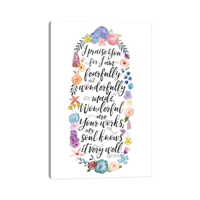 iCanvas "Floral Bible Verse Panel II" by Noonday Design Canvas Print