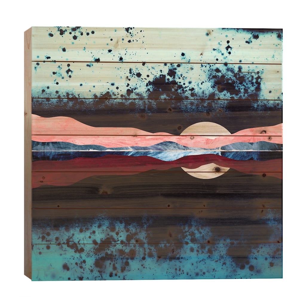 Night Sky Reflection Print On Wood by SpaceFrog Designs - Multi-Color