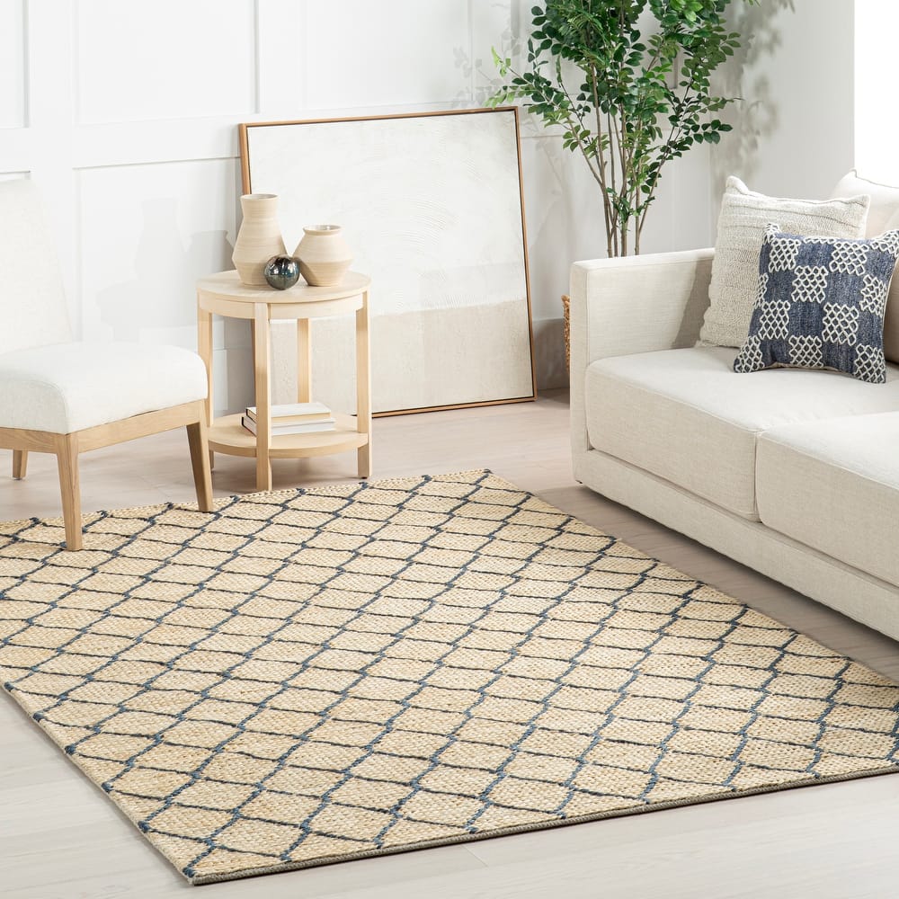 Home Conservatory Tiles Handwoven Jute Area Rug