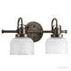 preview thumbnail 7 of 5, Luxury Industrial/Farmhouse Bronze Bathroom Vanity Light - 8-3/4"H x 17"W x 7-1/4"Dep