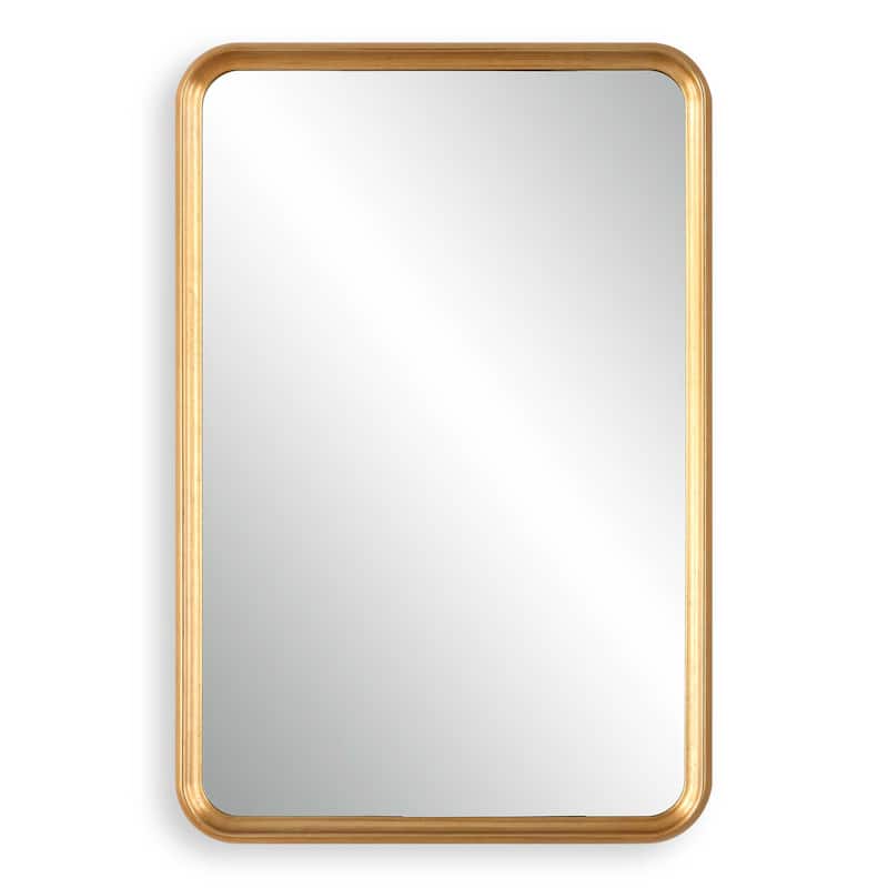 Copper Grove Champagne Gold Leaf Wood Wall Mirror - Gold