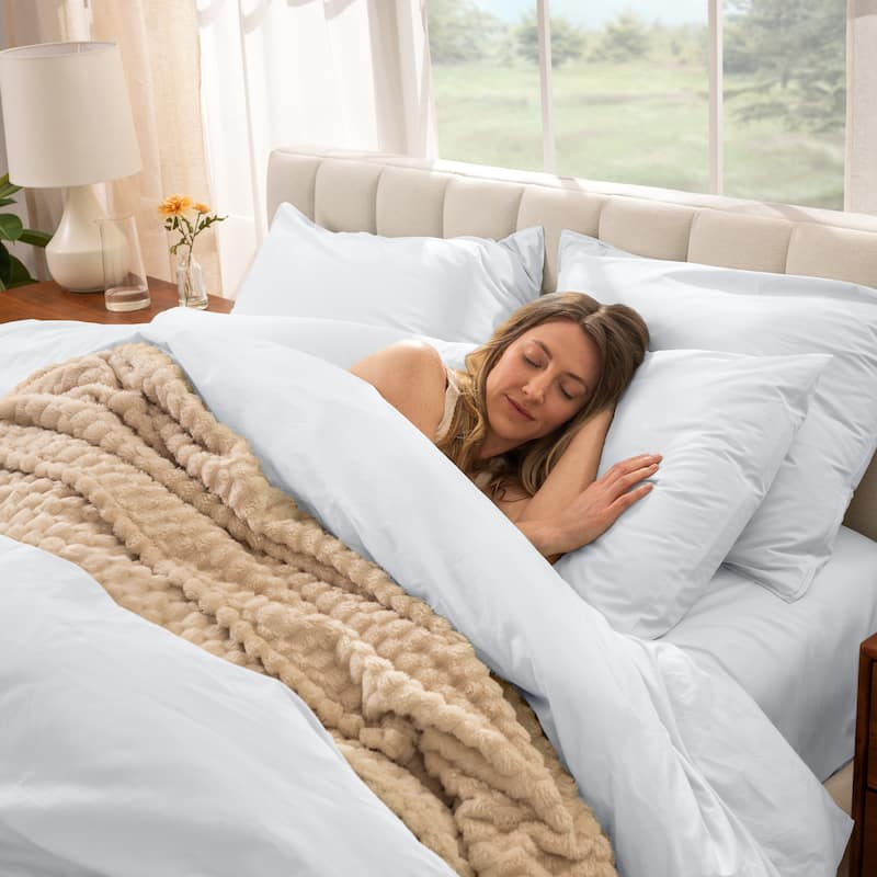 Bare Home Organic Cotton Percale Duvet Cover Set