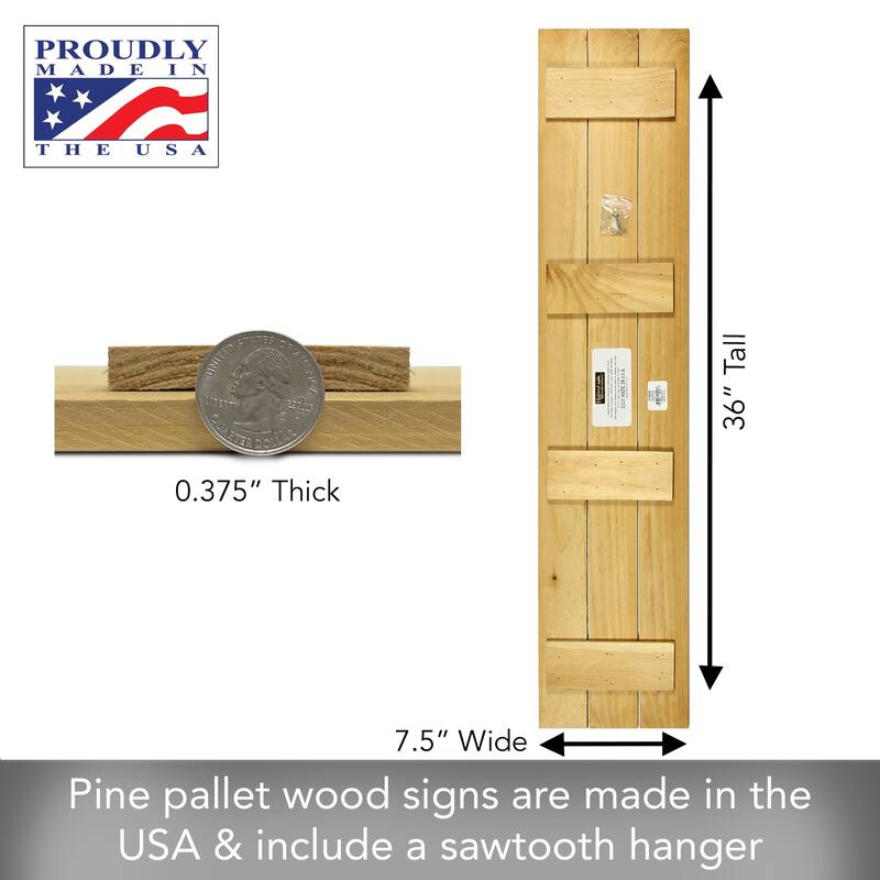 Oh Hello Vertical Decorative Indoor/Outdoor Pallet Wood Sign 36" by 7.5" Made in the USA