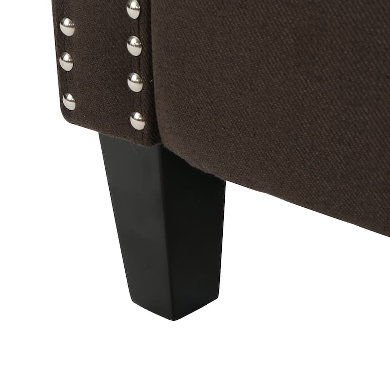 Pushback Recliner Chair, Fabric Armchair Push Back Recliner with Rivet Trim, Mid Century Tufting Accent Chair for Living Room