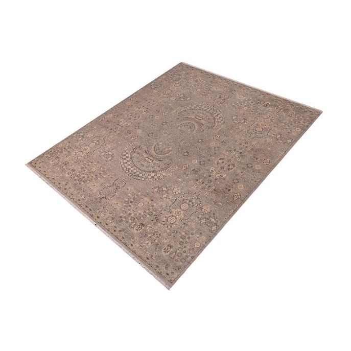 Bohemian Ziegler Madeline Blue Gray Hand-Knotted Wool Rug - 7'9'' x 10'3''