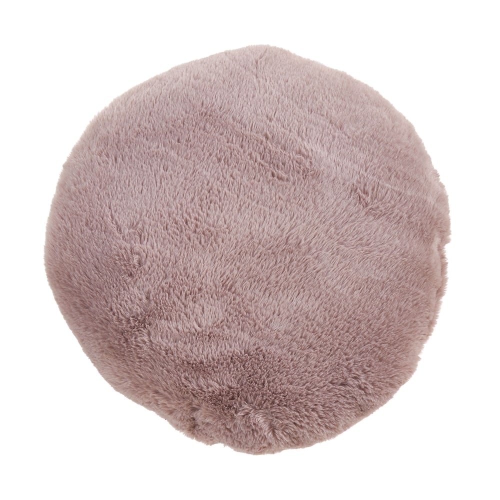 Throw Pillow With Faux Rabbit Fur Design