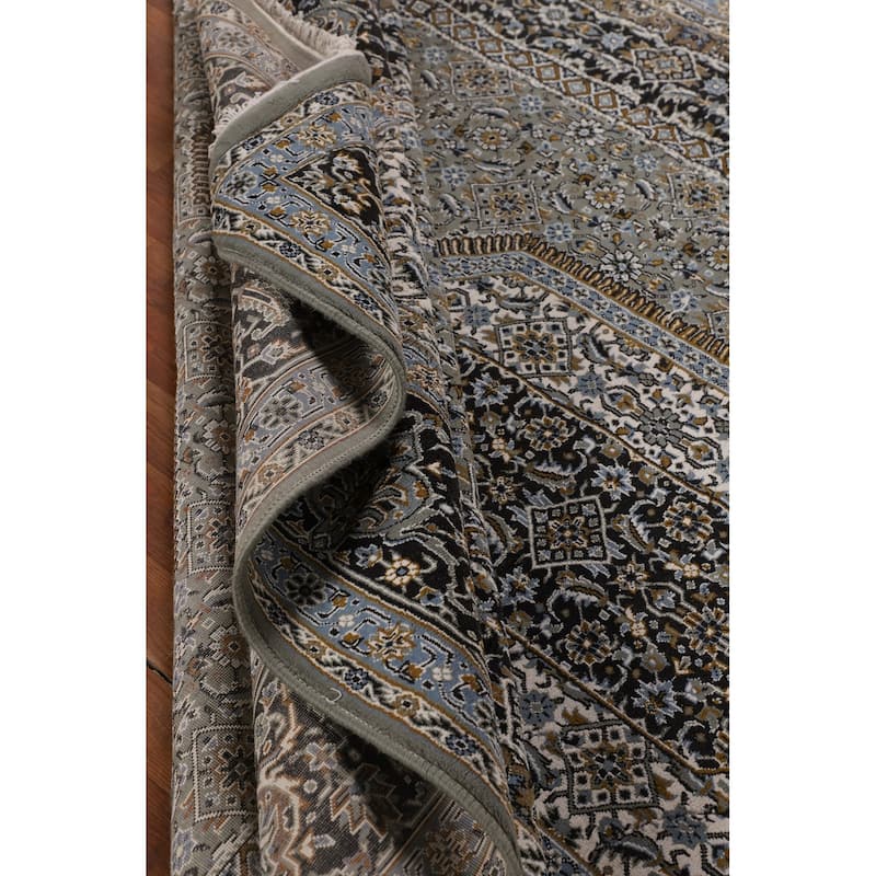 Green Geometric Tabriz Turkish Area Rug Machine Made Carpet - 8'2" x 11'8"