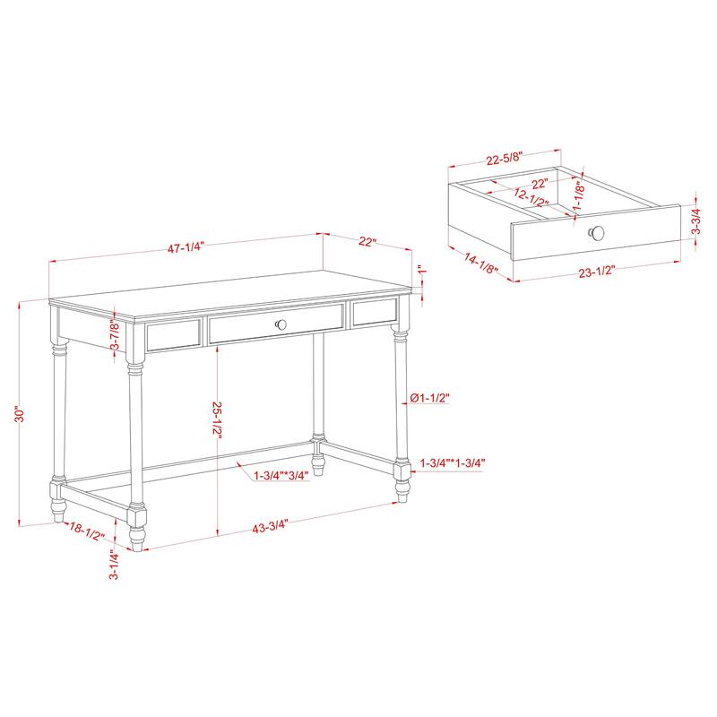 Nexles Glam Silver Wood 1-Drawer Desk with Chair Set by Furniture of America
