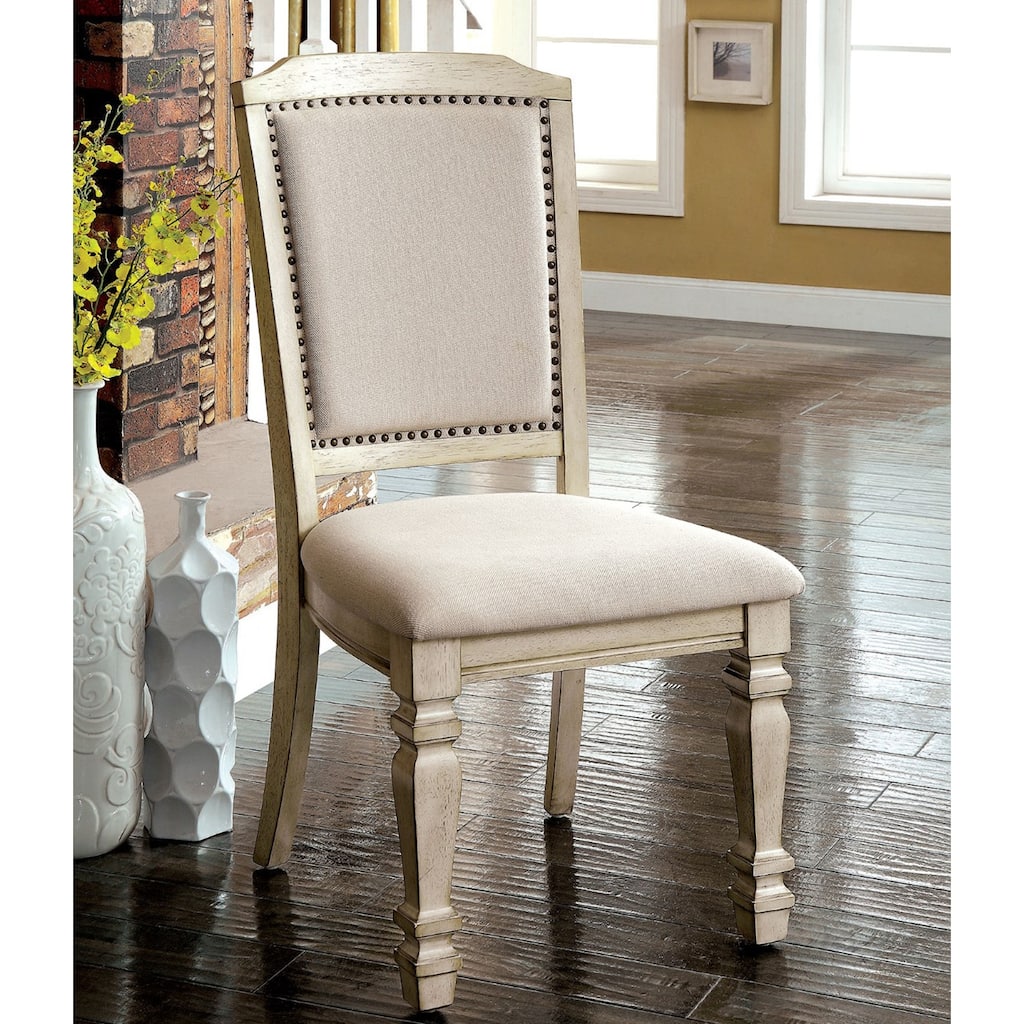 Set of 2 Padded Fabric Dining Chairs