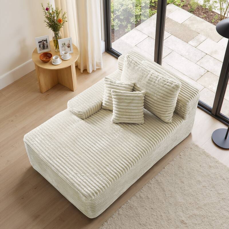 Cathy 41" W No Assembly Required Chaise Lounge - Left Facing - White