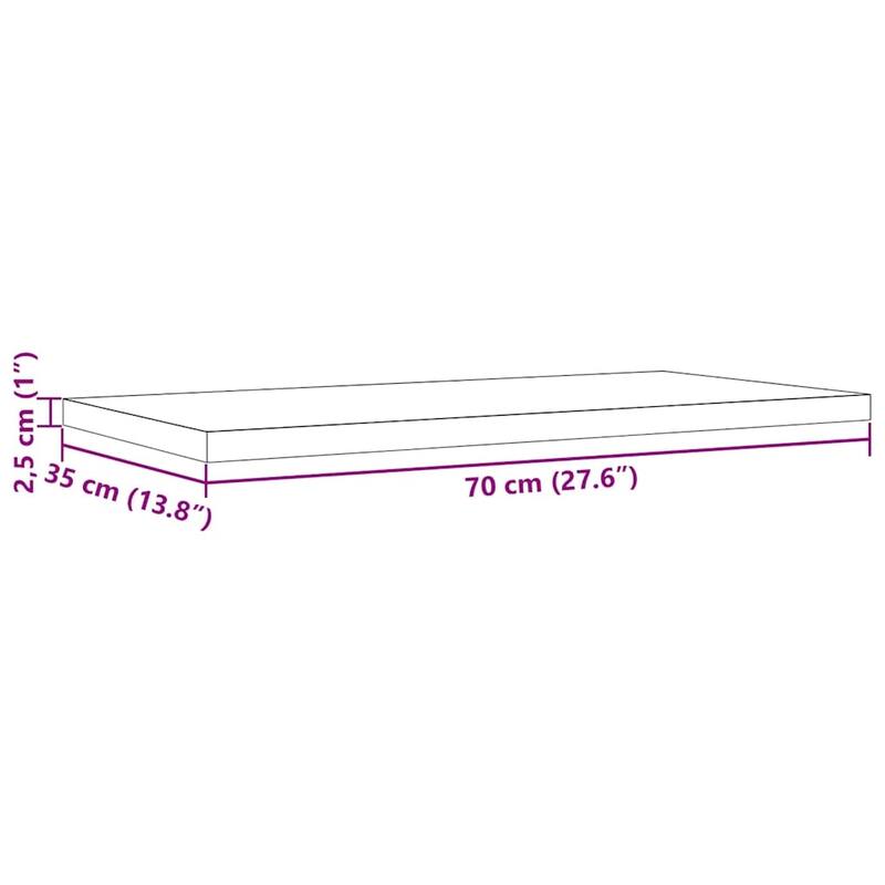 vidaXL Table Top Set of 2 Natural Wood Solid Pine Medium Table Top - 13.8 x 27.6 x 1.0 in