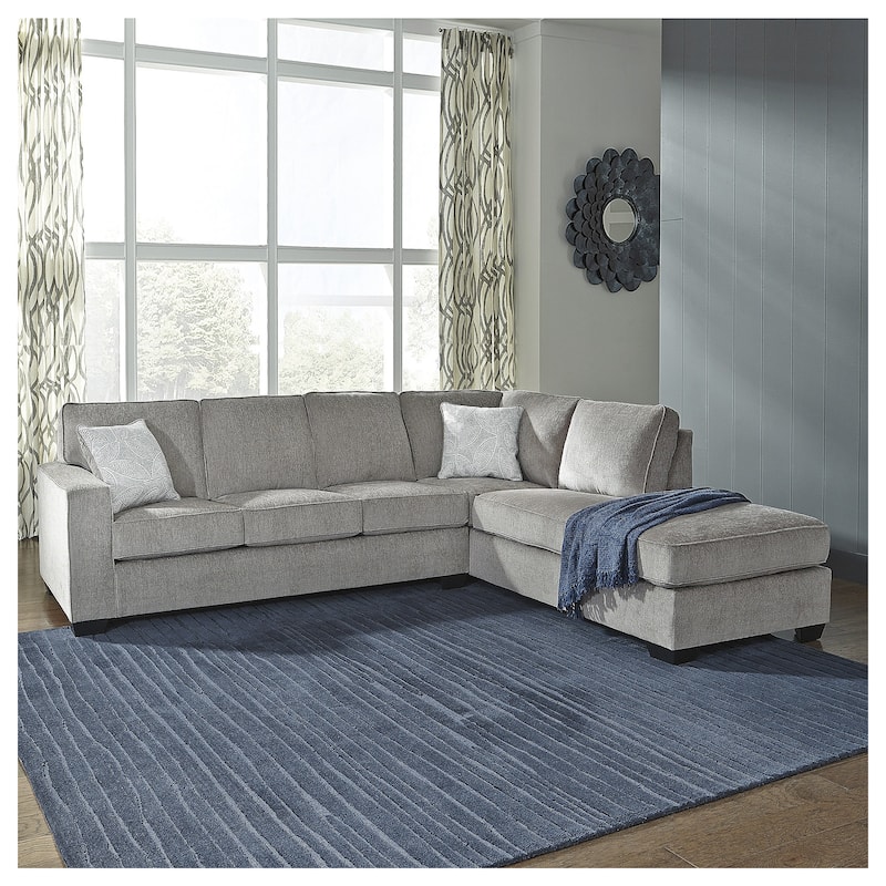Signature Design by Ashley Altari 2-Piece Sleeper Sectional with Chaise - 110"W x 90"D x 37"H - Grey - Right Facing