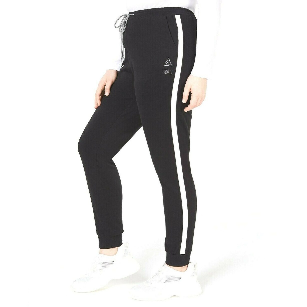 joggers with side stripe womens