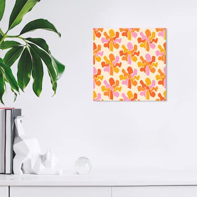 Wynwood Studio Canvas Abstract Flower Creative Pattern Orange and Pastel Pink Modern & Contemporary Wall Art Canvas Print