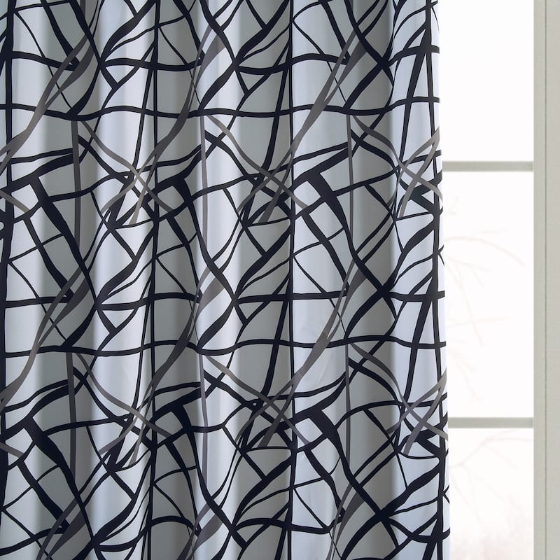 Exclusive Fabrics Gridlock Blackout Room Darkening Curtain Panel Pair (2 Panels)
