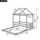 preview thumbnail 4 of 6, Wooden Full Size House Kids Bed Frame with Guardrail, Safety Guaranteed, Grey
