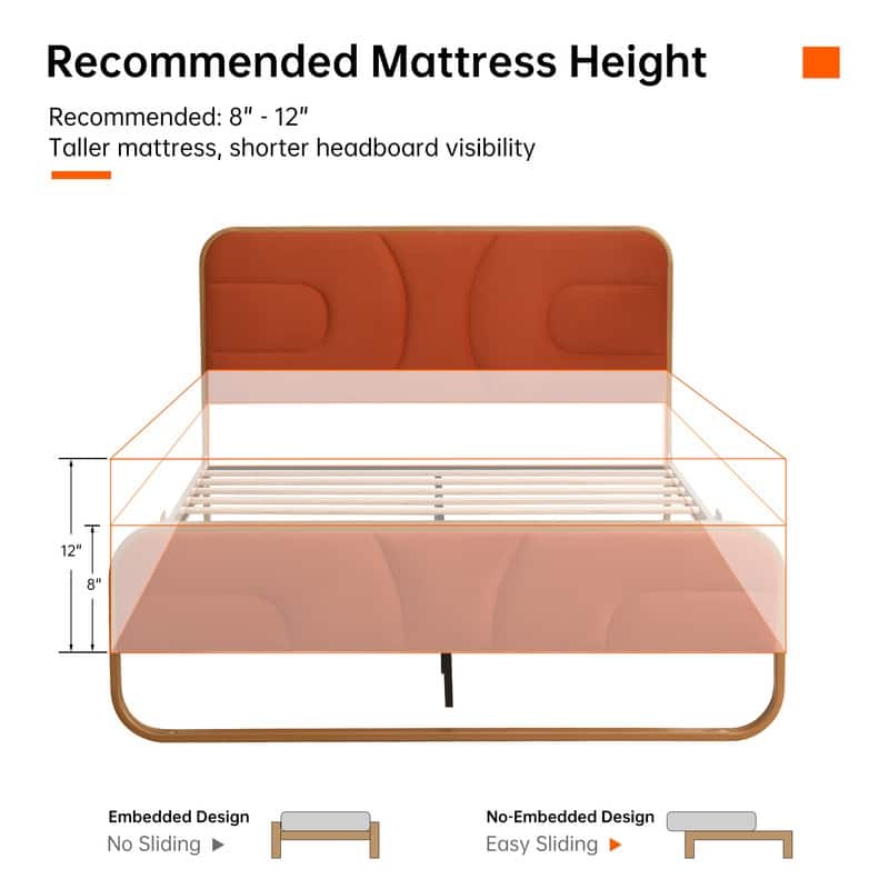 Modern Velvet Platform Bed