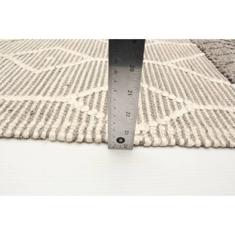 ECARPETGALLERY Braid weave Sienna Taupe Wool Rug - 5'0 x 8'2