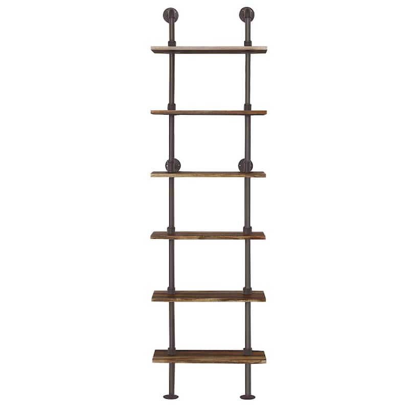 Costway 6-Shelf Rustic Pipe Shelving Unit, Vintage Industrial Pipe