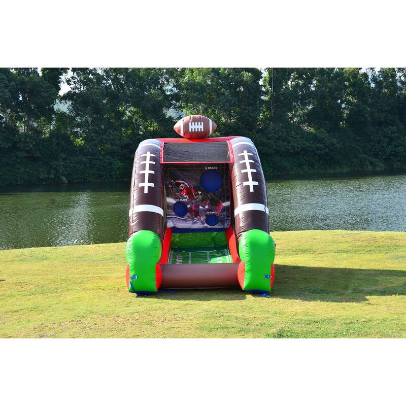 JumpOrange Inflatable Football Target Game with Blower & Foam Football, Commercial Grade, Outdoor Play, 15oz PVC Vinyl, 90 LBS