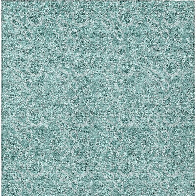 HomeRoots Floral Transitional Rectangle Outdoor Rug