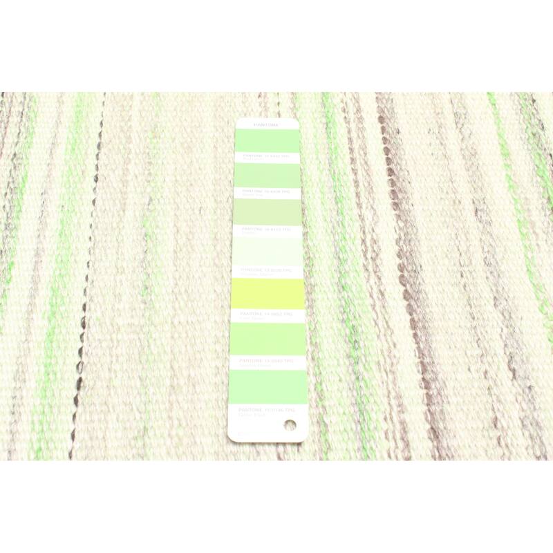 ECARPETGALLERY Flat-Weave Ankara FW Light Green, Light Green Wool Kilim - 5'2 x 7'9