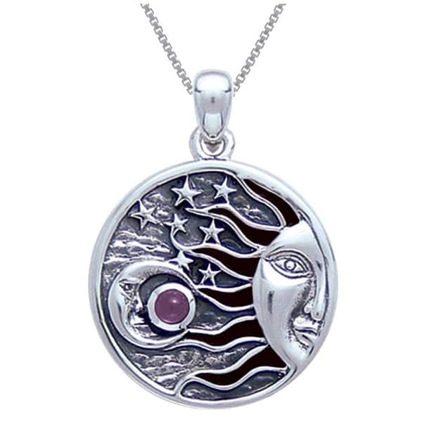 Brand   New !! 925 Sun And Moon  Pendant ! 7 Grams Sterling Silver