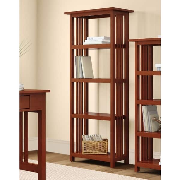 slide 2 of 12, Boutwell Classic Mission 4-shelf 60-inch H Bookcase Cherry