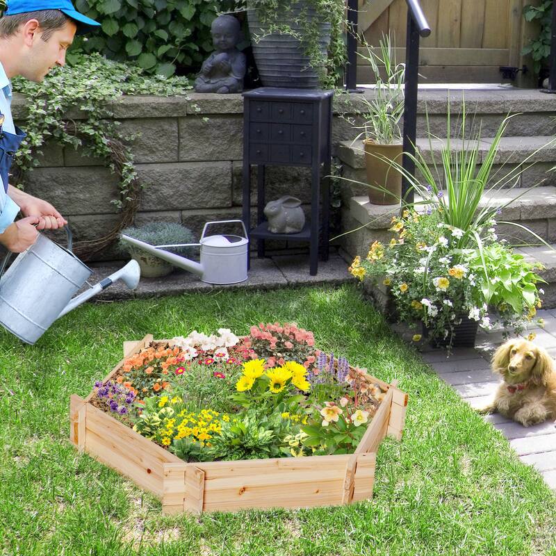 Outsunny Wooden Raised Garden Bed