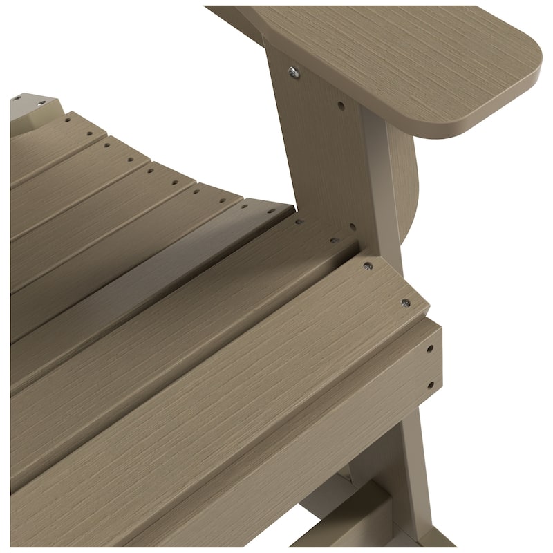 Polytrends Vineyard HIPS Outdoor Eco-Friendly All Weather Seashell Rocking Adirondack Chair