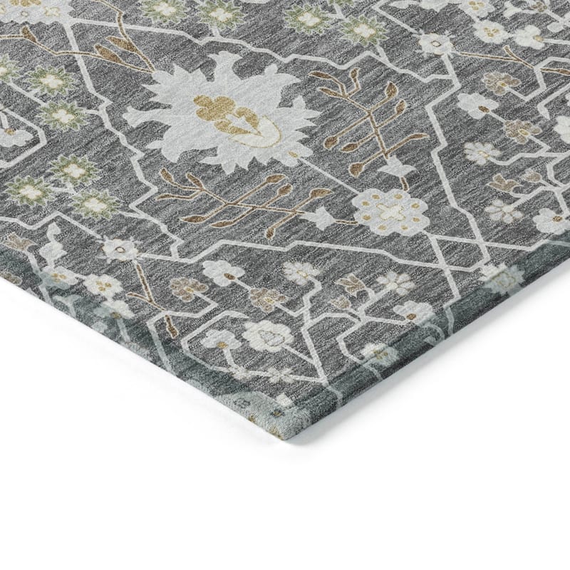 Machine Washable Indoor/ Outdoor Global Traditional Chantille Rug