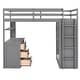 preview thumbnail 11 of 16, Multifunctional Design Loft Bed with Built-in Drawers, Desk and Wardrobe, Efficient space, Twin size, Grey