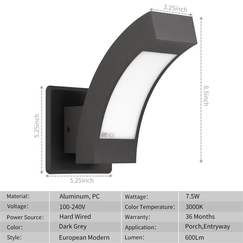 Modern LED Patio Porch Lights Aluminum Exterior Light Fixture