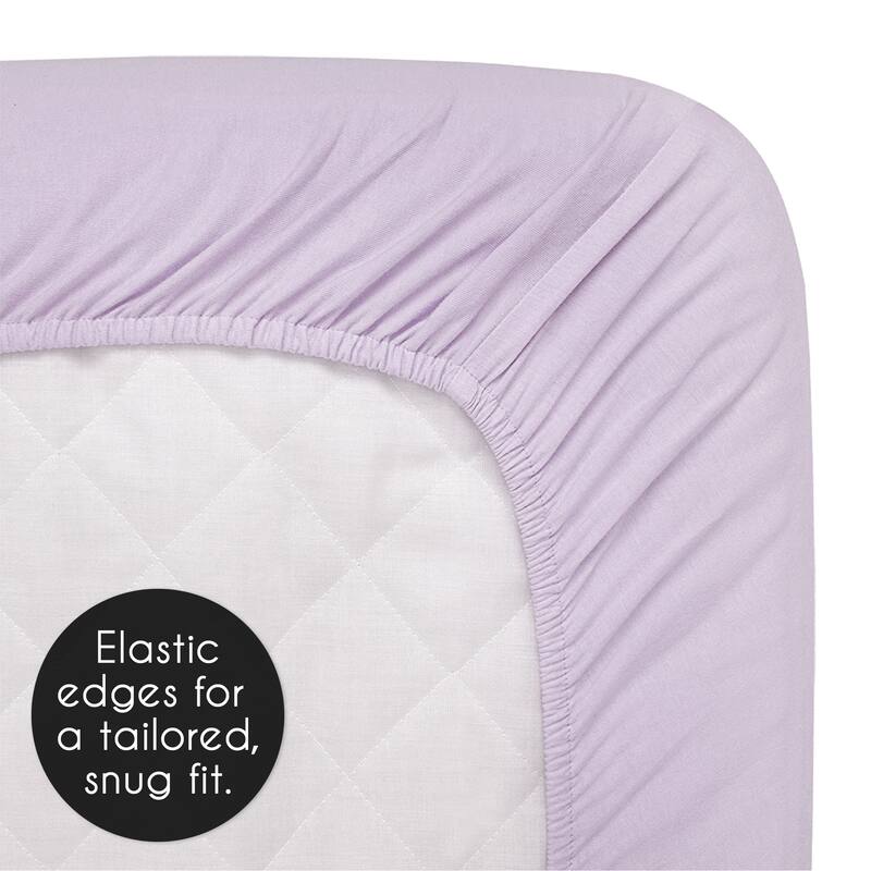 Sweet Jojo Designs Solid Lavender Purple Girl Fitted Crib Sheet Violet for Boho Shabby Chic Floral Bohemian Watercolor Peony