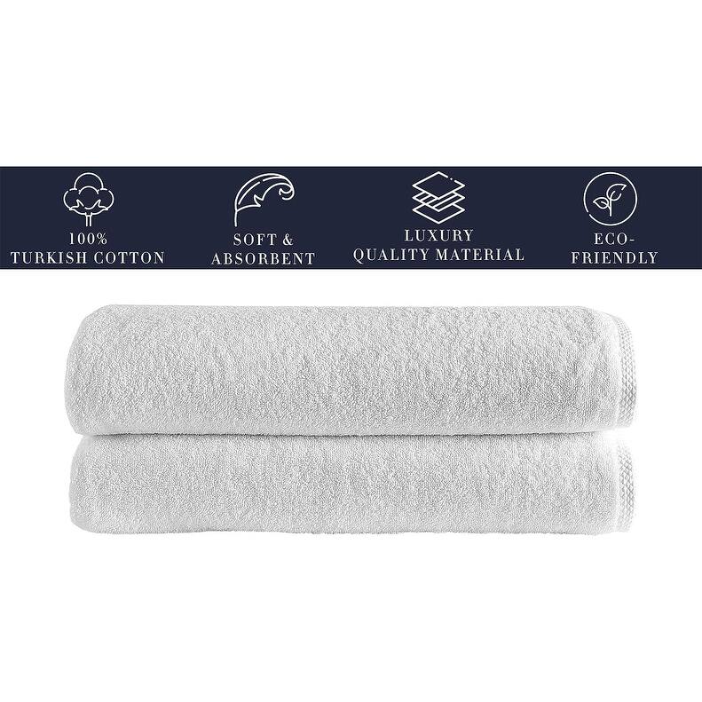Classic Turkish Cotton Arsenal Oversized Bath Sheet Towels Set of 2 - 35 inches wide x 70 inches long