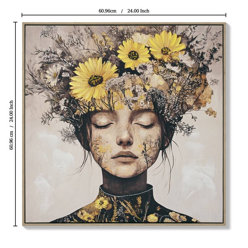 Beauty Posters Beauty lady Wall Art Gold and White Floral Canvas Artwork for Living Room Modern Photo Prints for Home