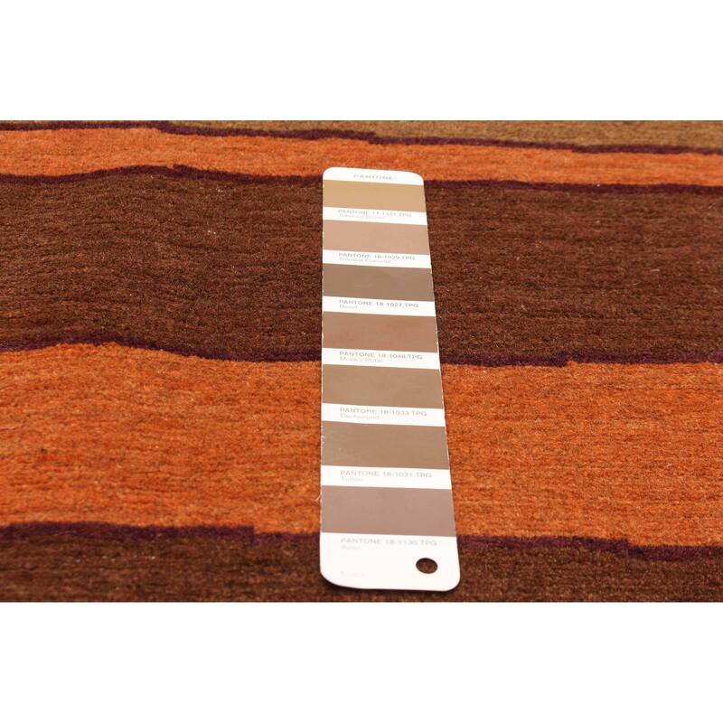 ECARPETGALLERY Hand-knotted Opulence Brown Wool Rug - 3'7 x 9'11