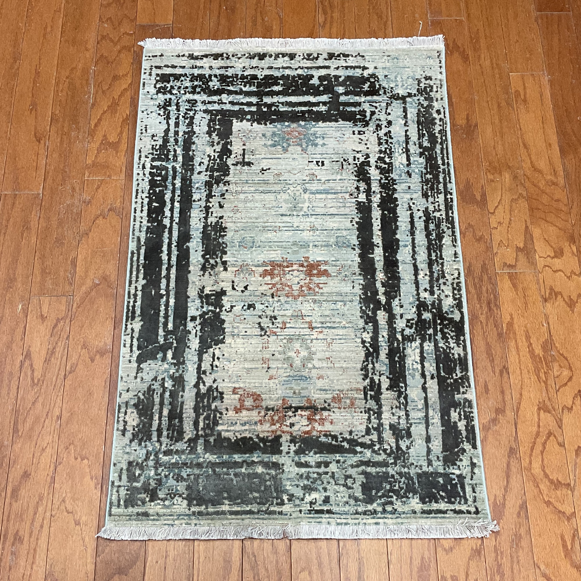 HERAT ORIENTAL Turkish Modern Erased Design Wool & Silk Rug - 2' x 2'11"