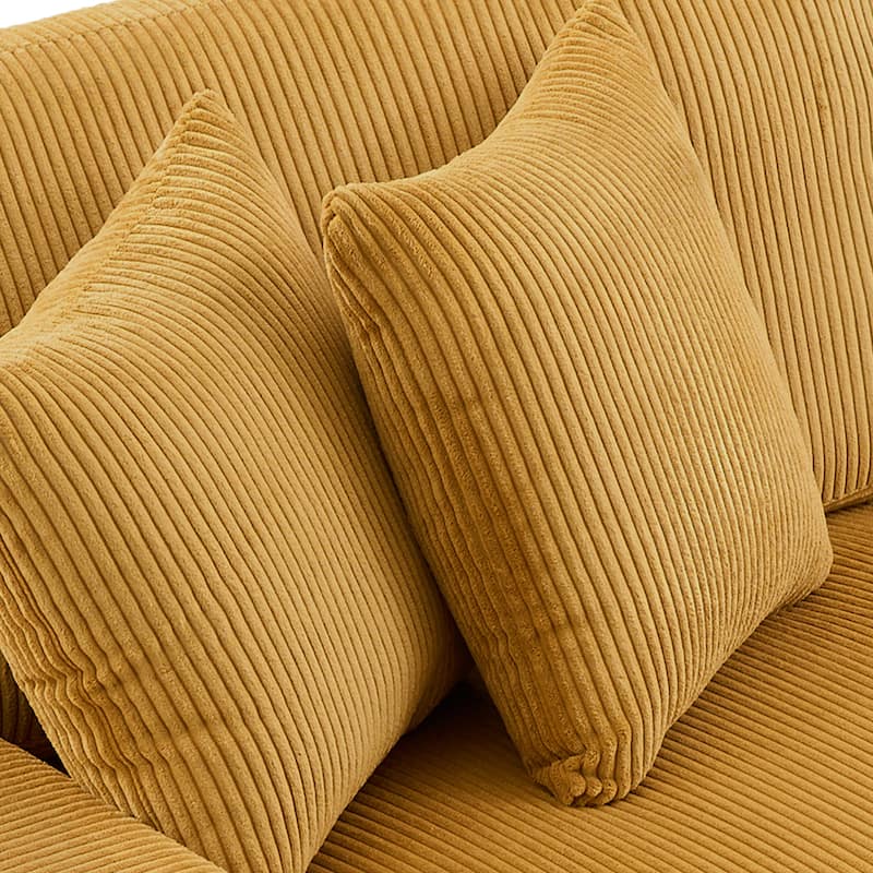 Set of 2 Decorative Corduroy Throw Pillows for Couch & Bed