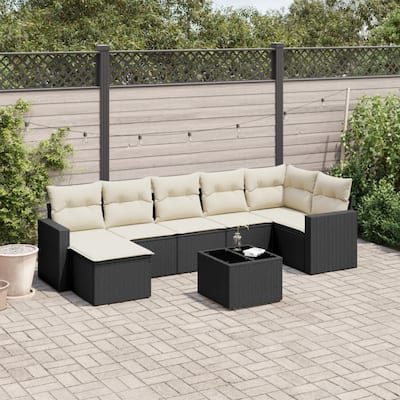vidaXL Patio Sofa Set Black