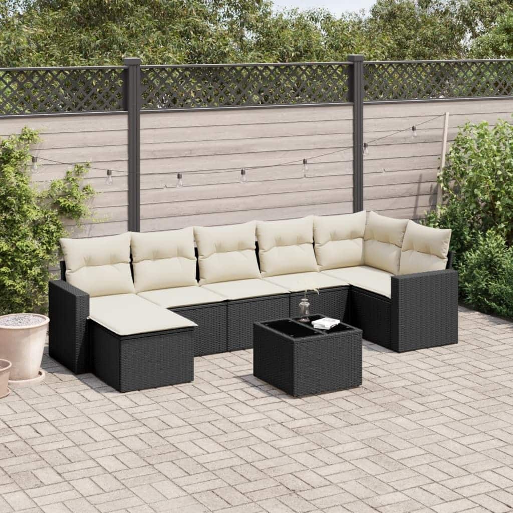vidaXL Patio Sofa Set Black