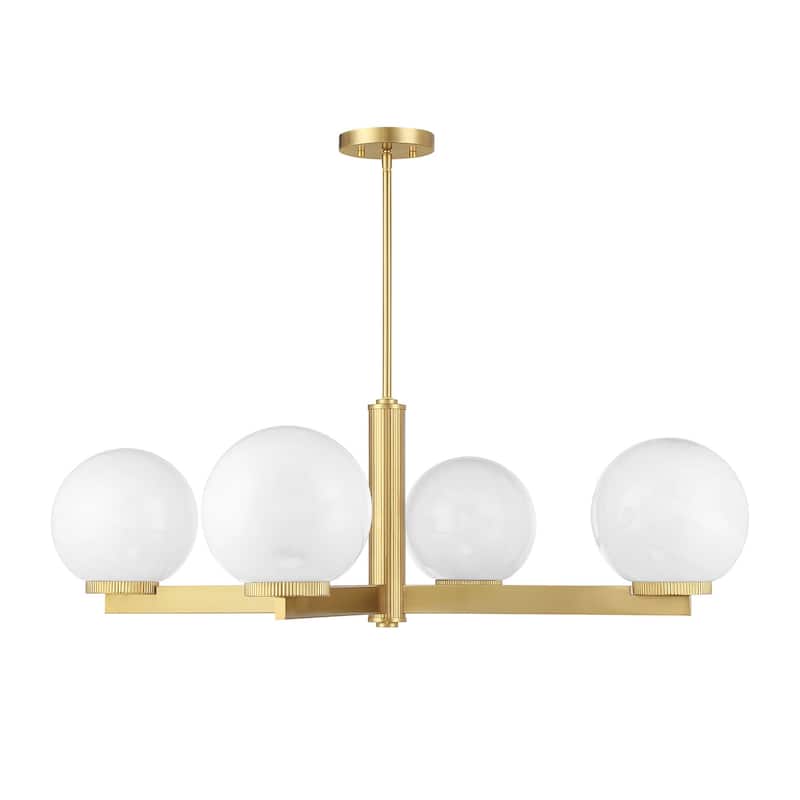 Bellevue SHCH52830 4 Light 38" Wide Chandelier with Strié Glass Shades