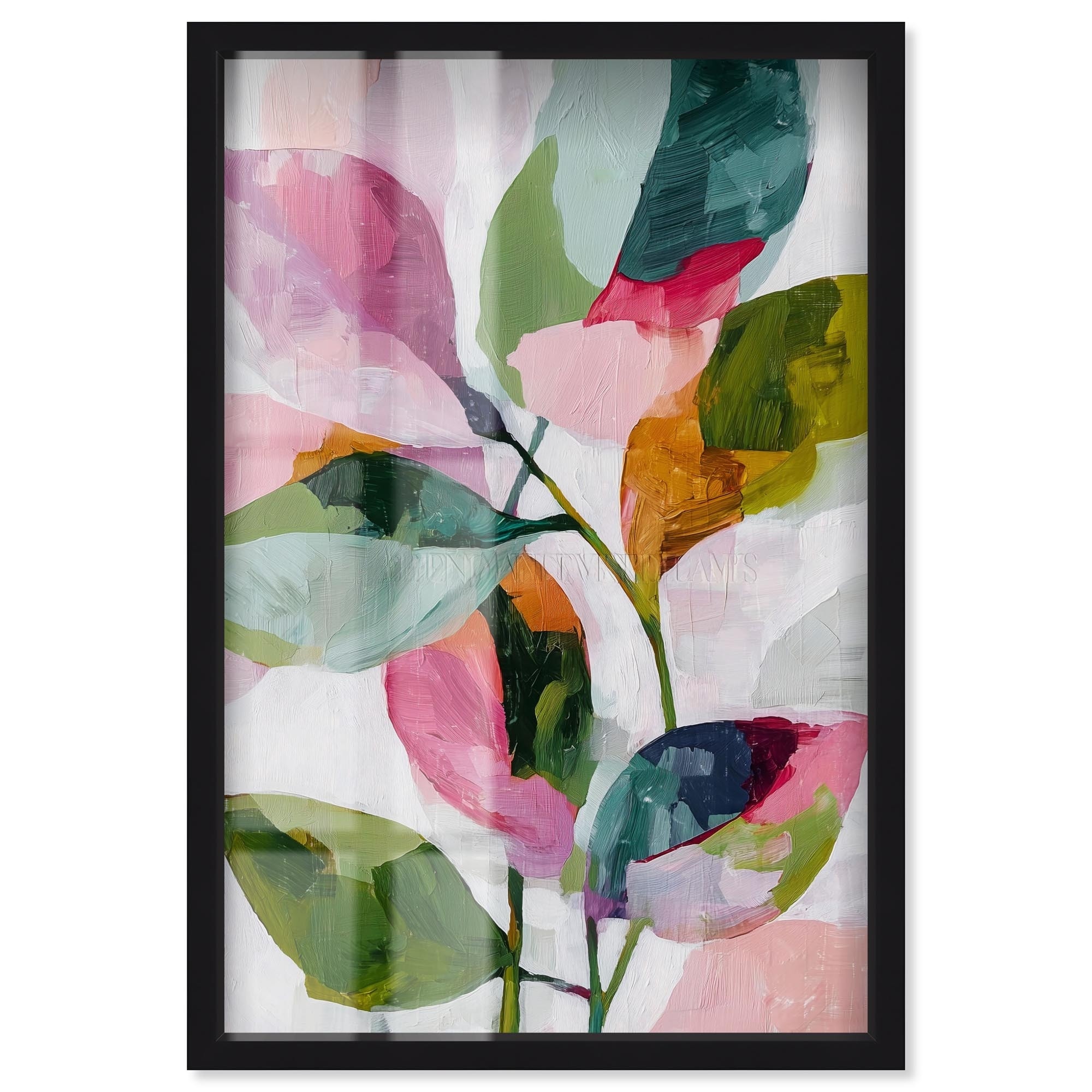 Vibrant Leaves II Pink Palm Wall Art Shadowbox Print by Art Remedy
