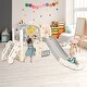 preview thumbnail 1 of 30, Kids Slide Playset Structure 7 in 1 with Slide and Basketball Hoop Grey