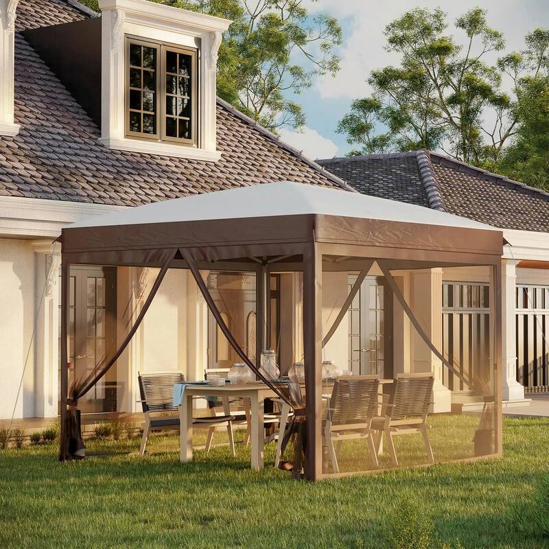 10x10 Pop Up Canopy Tent with Netting, Adjustable Height, Easy Setup